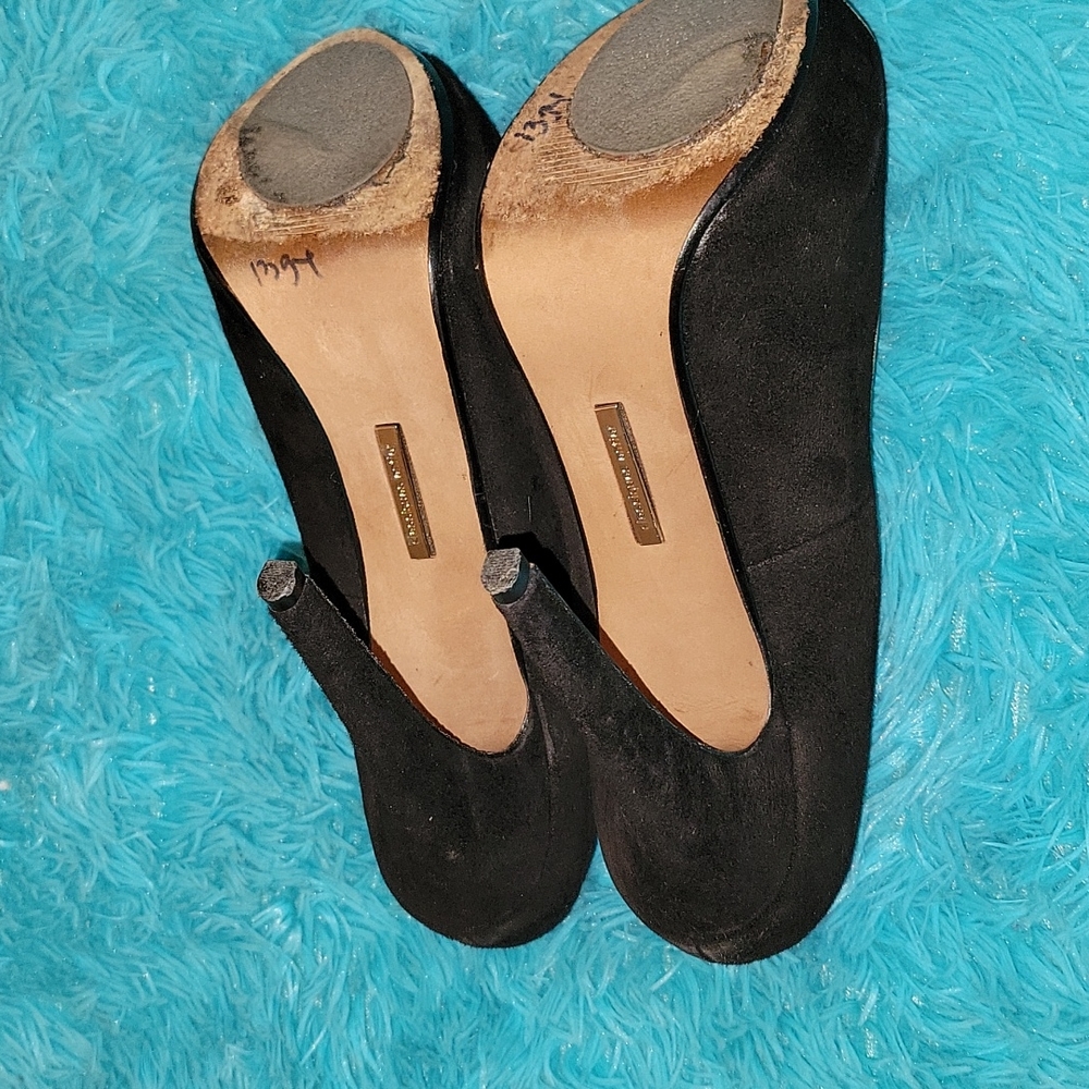 Classiques Entier Black Heels Gold Trim Size 10 - image 5